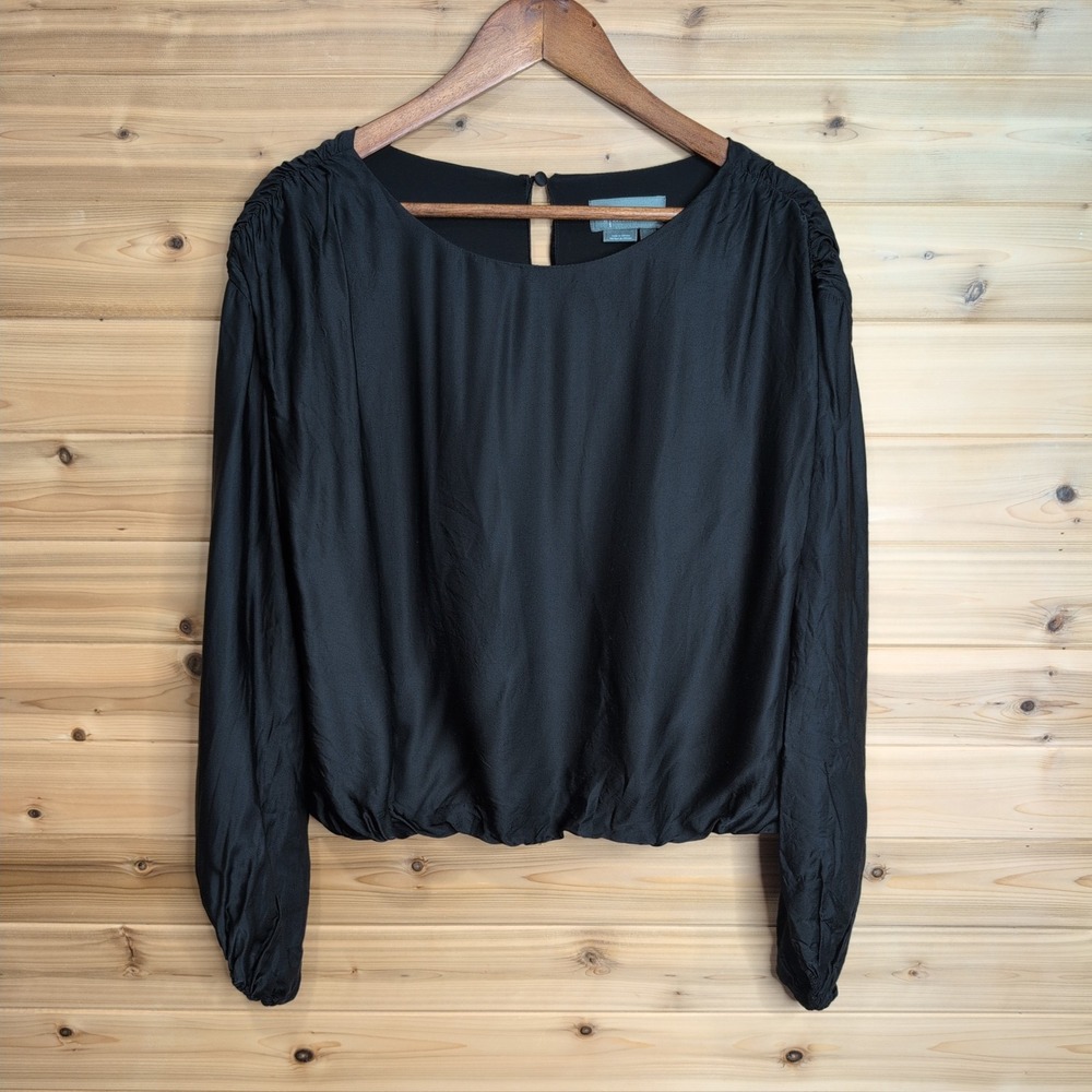 Anthropologie Black Long Sleeve Blouse Viscose Blouse OB1806704 Size M